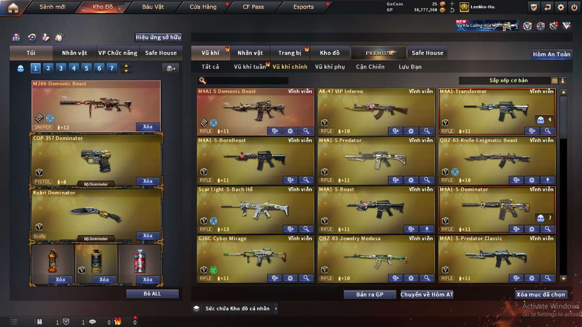 shop acc cf uy tin gia re